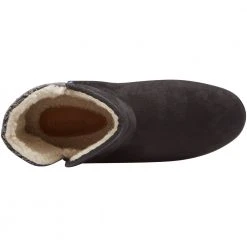 Rockport Veda Slipper Boot Slippers - Womens Black Grey -Rogan‘s Shoes shop RP CI0742 XGY3