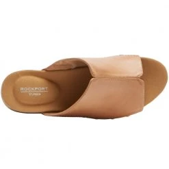Rockport Vivianne Slide Sandals - Womens Honey Studded -Rogan‘s Shoes shop RP CI5099 HON3