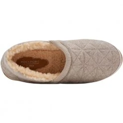 Rockport Veda Slipper Slippers - Womens Taupe Grey -Rogan‘s Shoes shop RP CI5891 TPE3