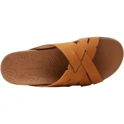 Rockport Ridge Woven Slide Sandals - Womens Tan -Rogan‘s Shoes shop RP CI7570 TAN3