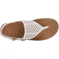 Rockport Ridge Thong Sandal - Womens White -Rogan‘s Shoes shop RP CI7577 WHT3