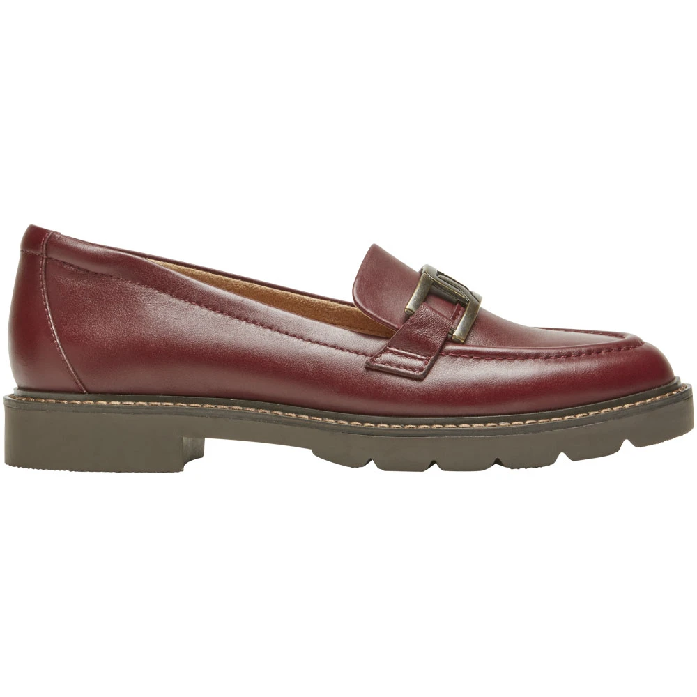 Rockport Kacey Chain Slip On Casual Shoes - Womens Tawny Port Leather 1 Rockport Kacey Chain Slip On Casual Shoes - Womens Tawny Port Leather