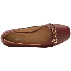 Rockport Zoie Chain Ballet Flat Slip On Casual Shoes - Womens Tawny Port -Rogan‘s Shoes shop RP CI9678 TPT3