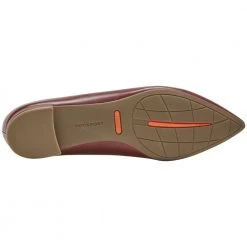 Rockport Total Motion Adelyn Ballet Flat Casual Shoes - Womens Tawny Port Leather -Rogan‘s Shoes shop RP V79080 TPL4