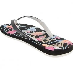 Roxy Tahiti 7 Flip Flops - Womens Black Pink -Rogan‘s Shoes shop RX TAHITI7 XPK3
