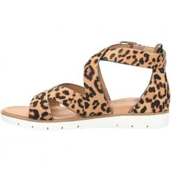 Sofft Mirabelle Slide Sandals - Womens Tan Leopard Black -Rogan‘s Shoes shop S2 1288701 TLB3
