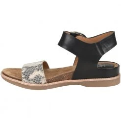 Sofft Bali Sandals - Womens Black Tan Snake -Rogan‘s Shoes shop S2 15801 XTN3