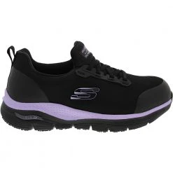 Skechers Work Arch Fit Evzan Safety Toe Work Shoes - Womens Black Purple