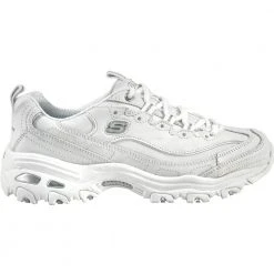 Skechers Dlites Fresh Start Lifestyle Shoes - Womens White Silver
