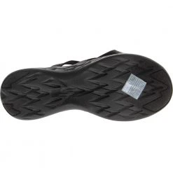 Skechers On The Go 600 Dainty Slide Sandals - Womens Black Grey -Rogan‘s Shoes shop SK 140004 XGY4