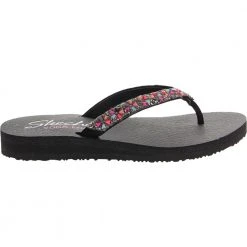Skechers Meditation Daisy Delig Flip Flops - Womens Black