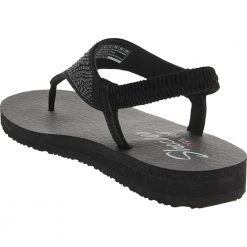 Skechers Meditation New Moon Flip Flops - Womens Black -Rogan‘s Shoes shop SK 32919 BLK3
