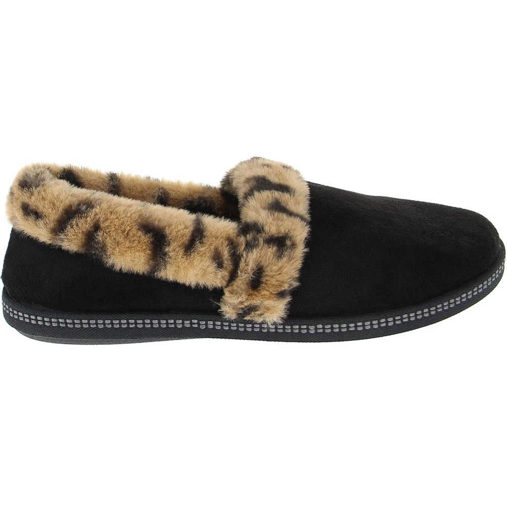 Skechers Cozy Campfire Frisky Slippers - Womens Black Leopard 1 Skechers Cozy Campfire Frisky Slippers - Womens Black Leopard