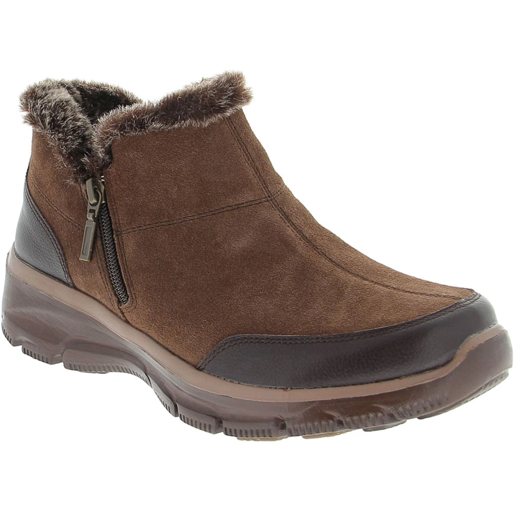 Skechers Easy Going Zip It Casual Boots - Womens Chocolate 2 Skechers Easy Going Zip It Casual Boots - Womens Chocolate - Image 2