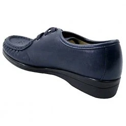 Softspots Bonnie Lite Wedge Oxford Casual Shoe - Womens Navy -Rogan‘s Shoes shop SS 11480 NVY3