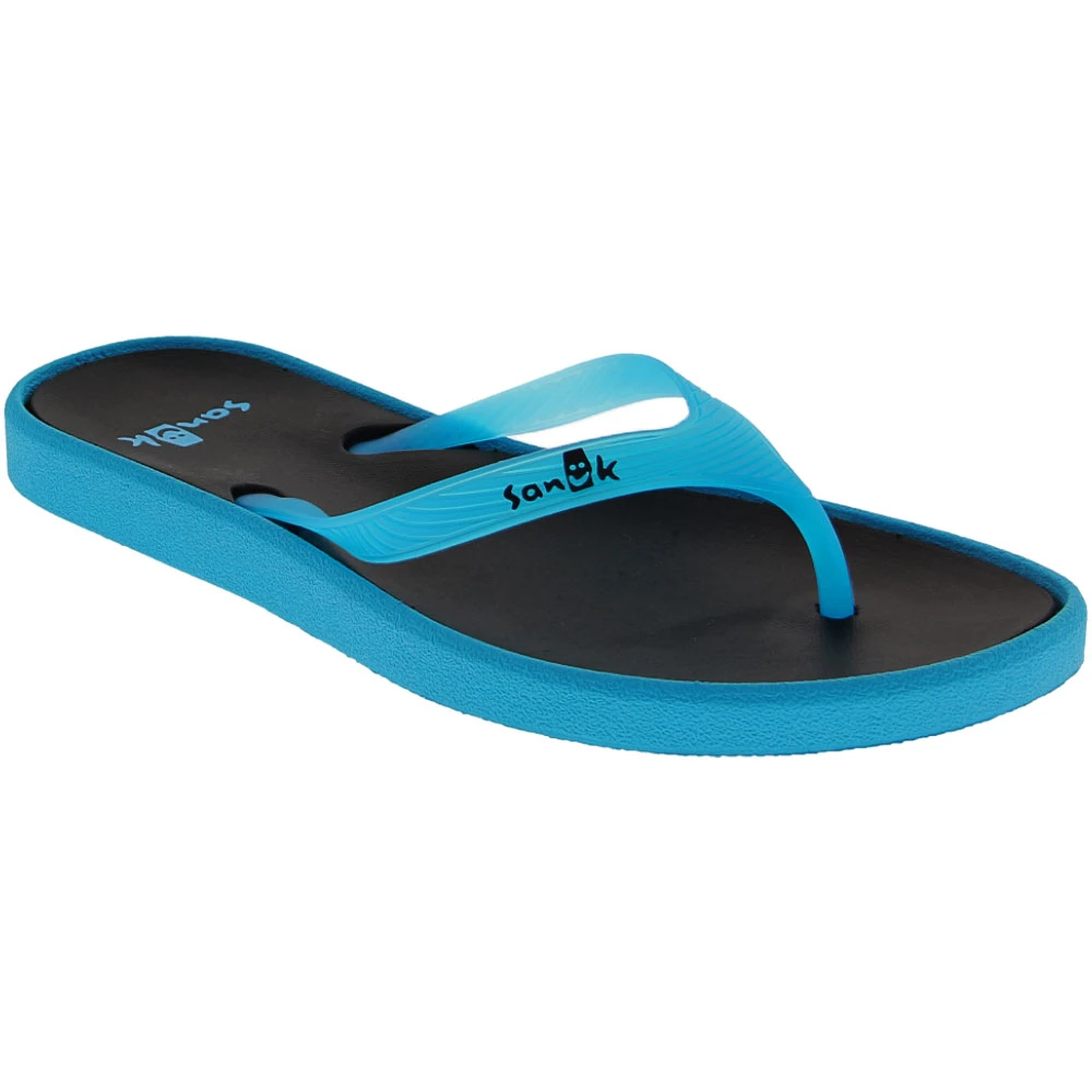 Sanuk Sidewalker Neon Flip Flops - Womens Neon Blue 2 Sanuk Sidewalker Neon Flip Flops - Womens Neon Blue - Image 2