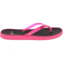 Sanuk Sidewalker Neon Flip Flops - Womens Neon Pink