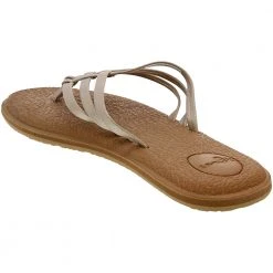 Sanuk Yoga Salty Shimmer Met Flip Flops - Womens Silver -Rogan‘s Shoes shop SU 1113754 SIL3