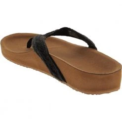 Sanuk She Loungy Hemp Flip Flops - Womens Black -Rogan‘s Shoes shop SU 1116475 BLK3