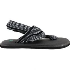 Sanuk Yoga Sling2 Flip Flops - Womens Black White