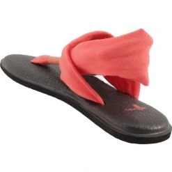 Sanuk Yoga Sling2 Flip Flops - Womens Coral -Rogan‘s Shoes shop SU SWS10001 CRL3
