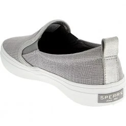 Sperry Crest Twin Gore Womens Lifestyle Shoes Grey Sparkle Cross Linen -Rogan‘s Shoes shop SY STS87169 GRY3