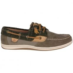 Sperry Songfish Suede Wool Boat Shoes - Womens Olive