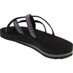 Teva Olowahu Flip Flop Sandals - Womens Black Pink -Rogan‘s Shoes shop TV 6840 XPK3
