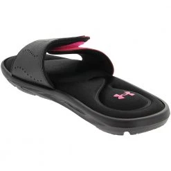 Under Armour Ignite 9 Sl Slide Sandals - Womens Black White -Rogan‘s Shoes shop UA 3022717 0023
