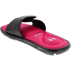 Under Armour Ignite 9 Sl Slide Sandals - Womens Black Pink -Rogan‘s Shoes shop UA 3022717 0033