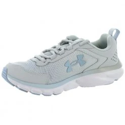 Under Armour Charged Assert 9 Running Shoes - Womens Grey White Blue -Rogan‘s Shoes shop UA 3024591 1123