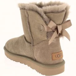 UGG Boots UGG Bailey Bow Mini 2 Winter Boots - Womens Antilope -Rogan‘s Shoes shop UG 1016501 BRN3