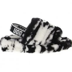 UGG Boots UGG Fluff Yeah Slide Marble Womens Slippers Black White