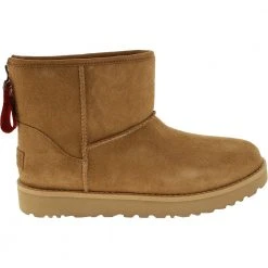 UGG Boots UGG Classic Mini Logo Zip Winter Boots - Womens Chestnut