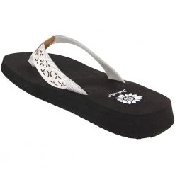 Yellow Box Benji Flip Flops - Womens White -Rogan‘s Shoes shop YB BENJI WHT3