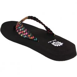 Yellow Box Soleil Flip Flops - Womens Black Multi -Rogan‘s Shoes shop YB SOLIEL BLK3